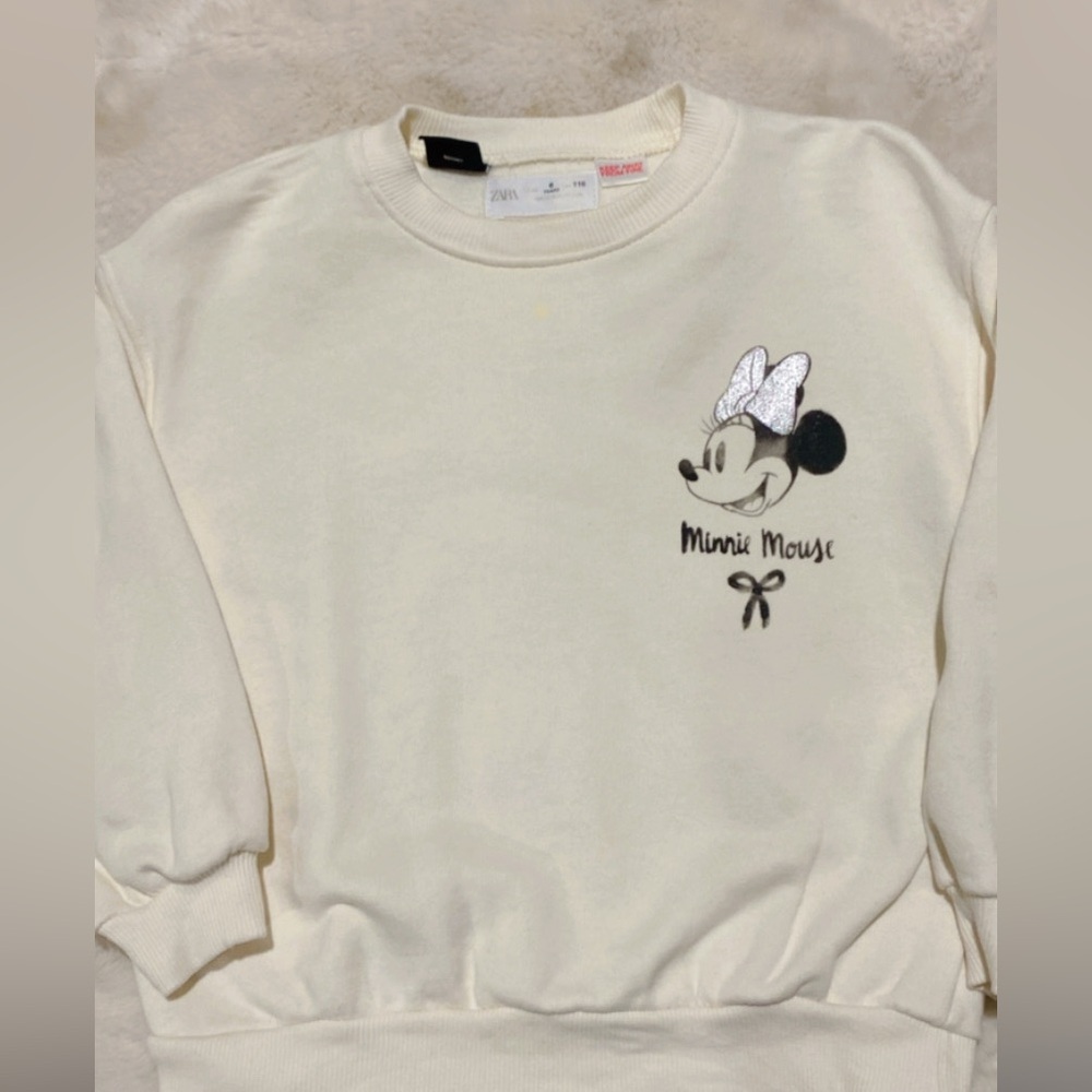 Zara Brand 
Cream Minnie Mouse Sweatshirt
